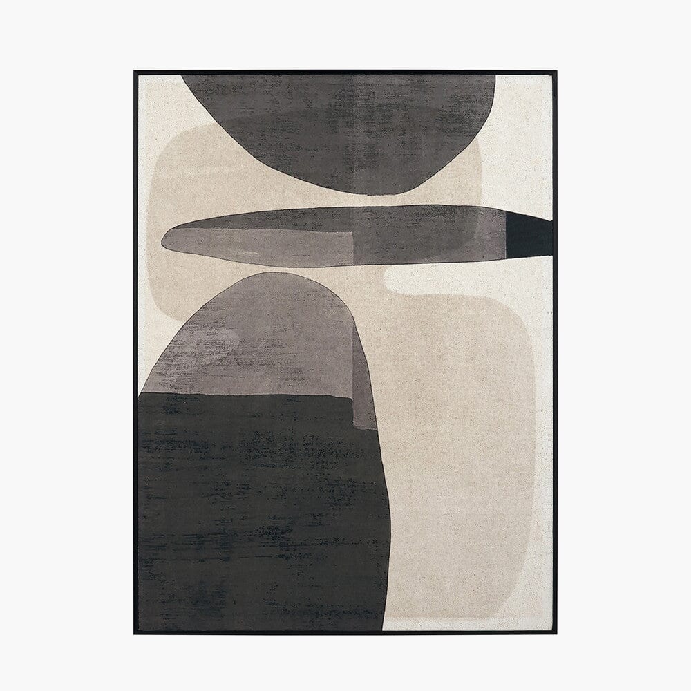 Vinsi Stone & Black Abstract Canvas Wall Art Accessories