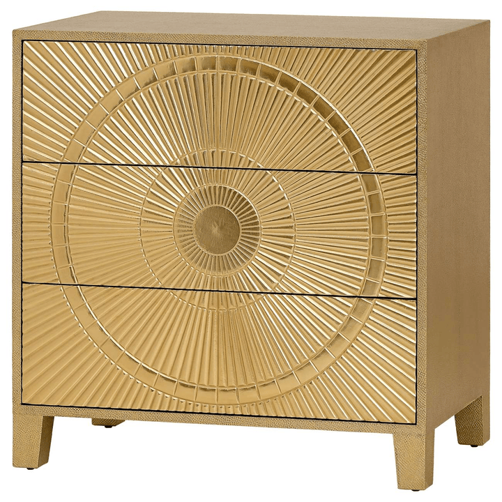 Vogue Gold Embossed Premium Metal 3 Drawer Chest Furniture 