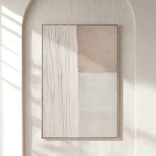 Wegner Neutral Abstract Framed Canvas Wall Art Accessories