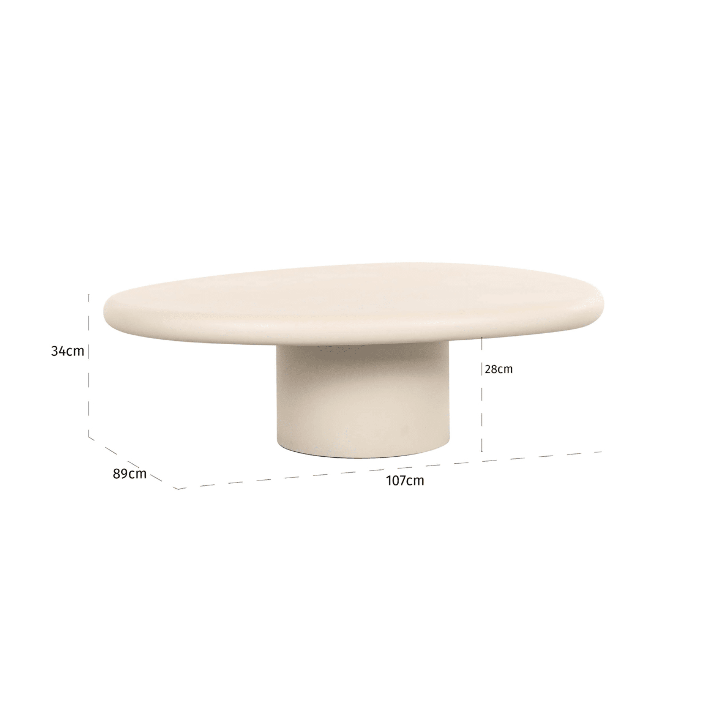 Wellington Beige Oval Coffee Table Furniture