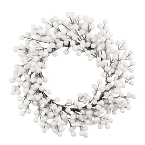 White Berries Decorative Faux Wreath Accessories