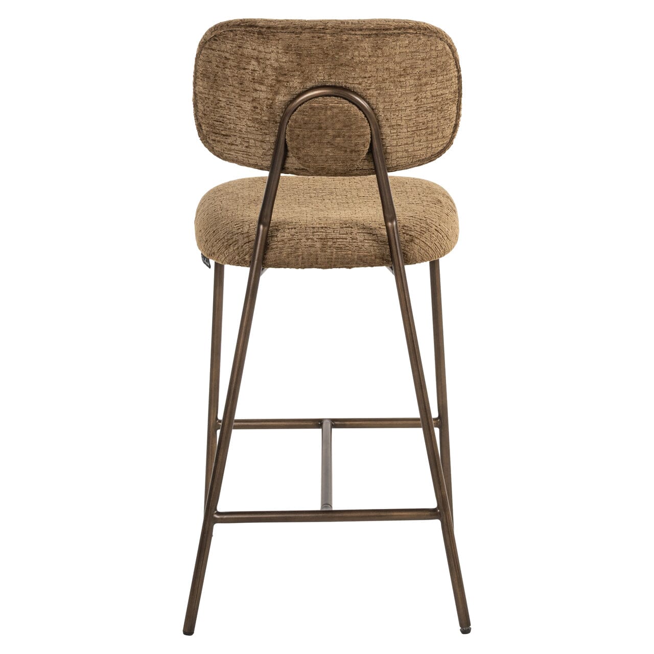 Wilder Warm Brown Chenille & Bronze Bar Stools- Set of 2 Furniture