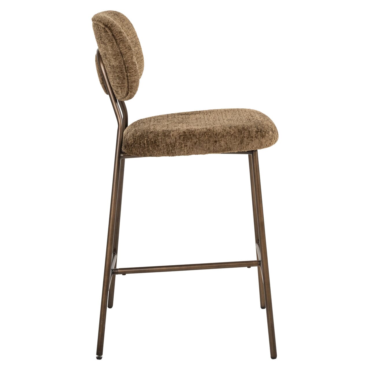Wilder Warm Brown Chenille & Bronze Bar Stools- Set of 2 Furniture