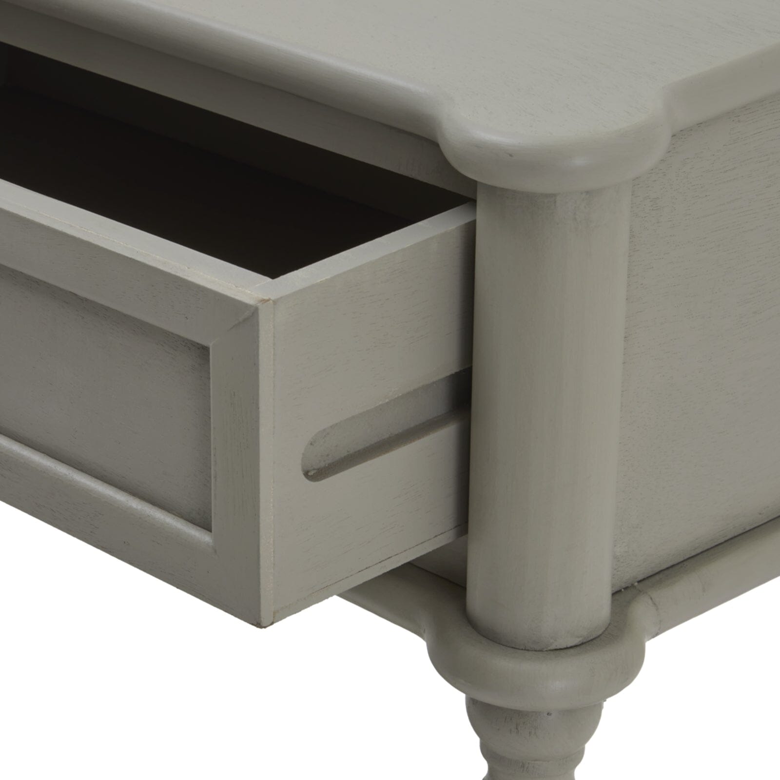 Wiley Grey 2 Drawer Console Table with Leg Detailing Furniture