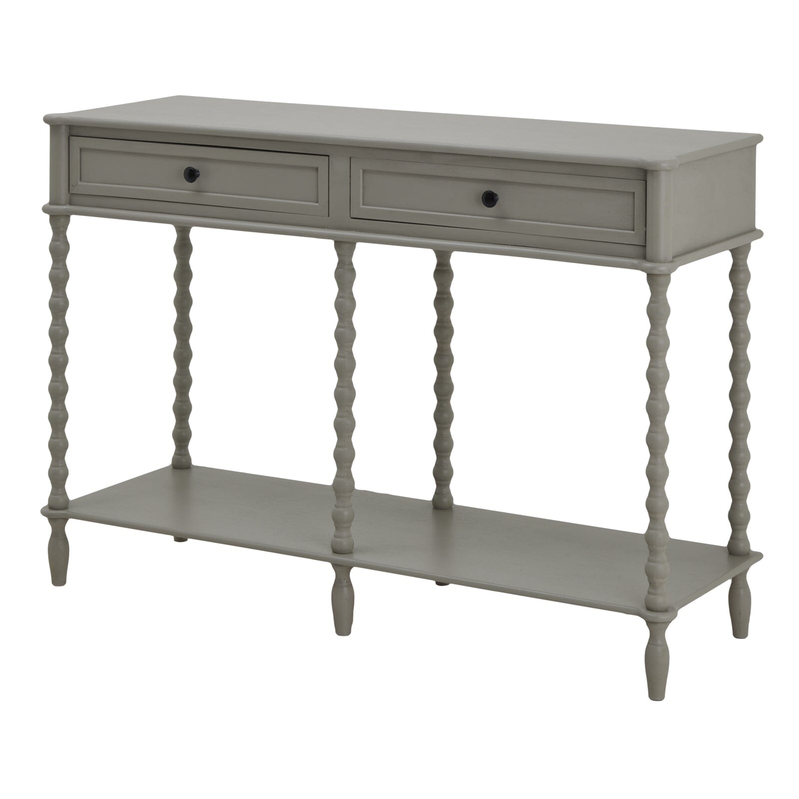 Wiley Grey Large 2 Drawer Console Table with Leg Detailing Furniture