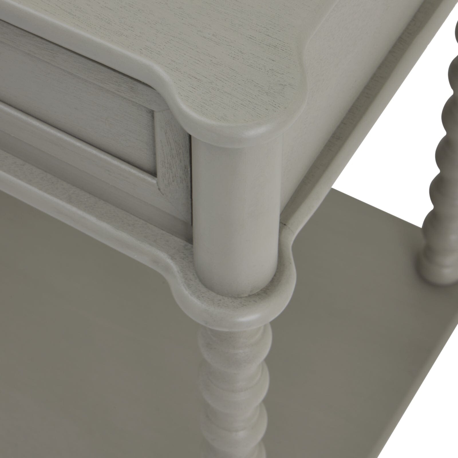 Wiley Grey Large 2 Drawer Console Table with Leg Detailing Furniture