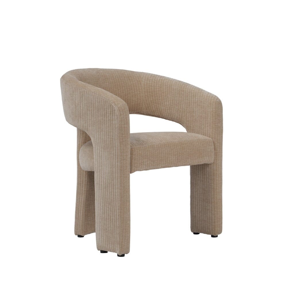 Winona Almond Cord Rounded Back Dining Chair Furniture