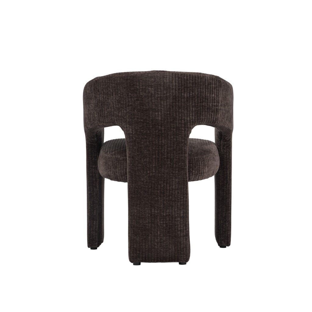 Winona Chocolate Brown Cord Rounded Back Dining Chair Furniture