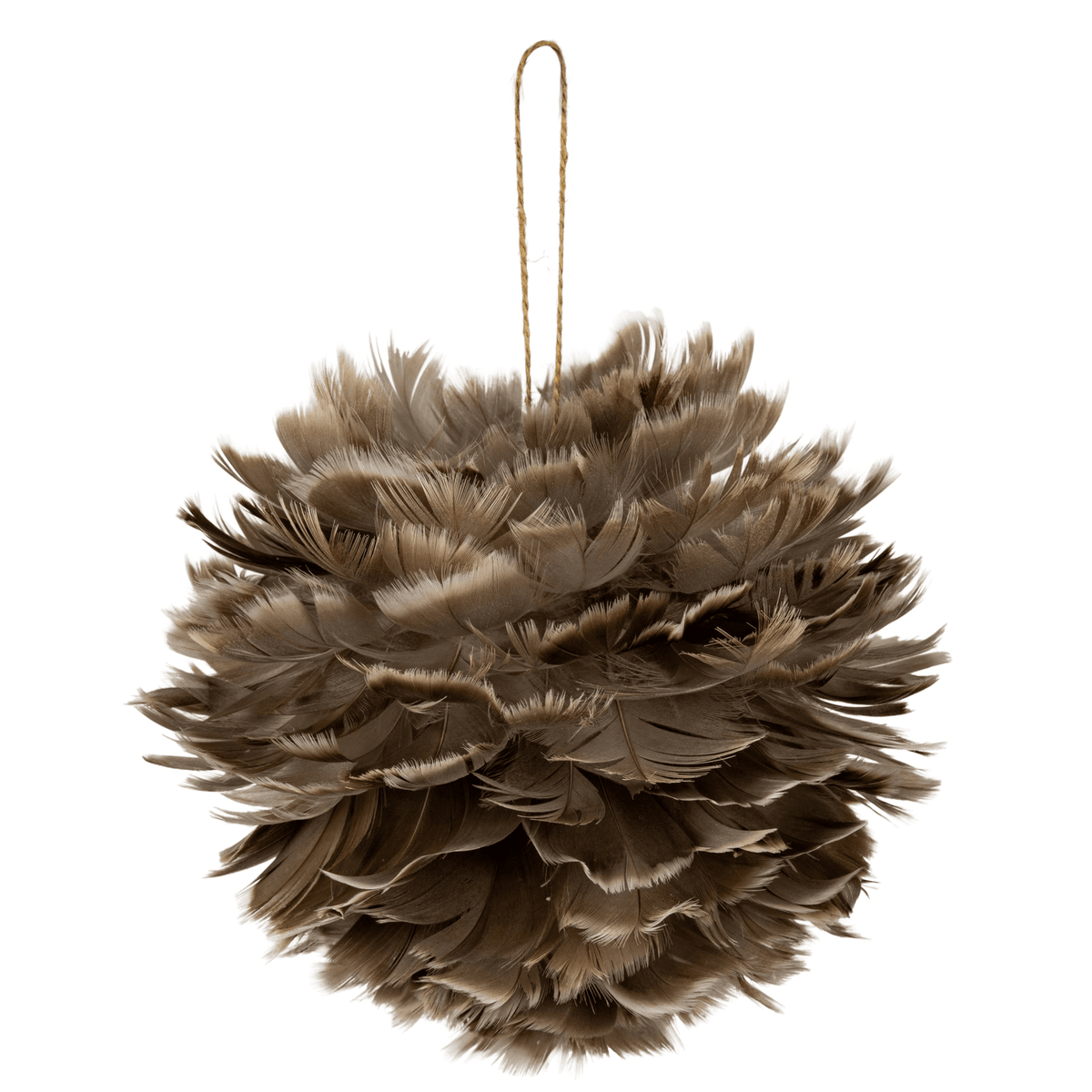 XL Brown Faux Feather Bauble Accessories