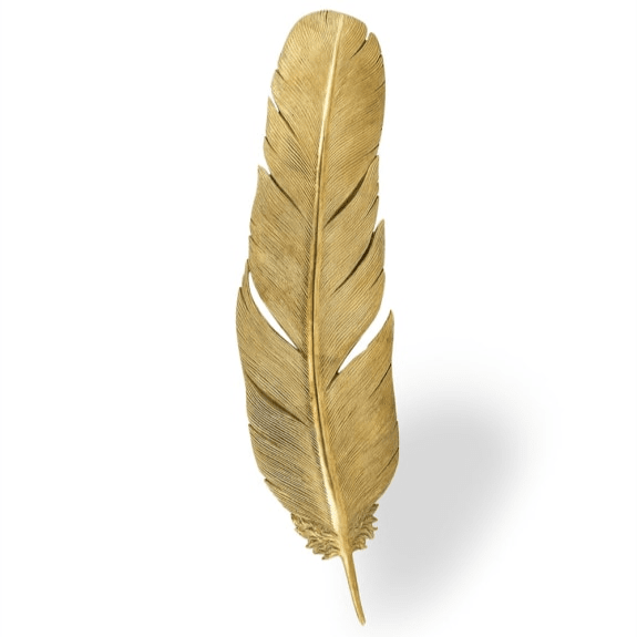 Yasmin Large Gold Feather Wall Decoration Accessories