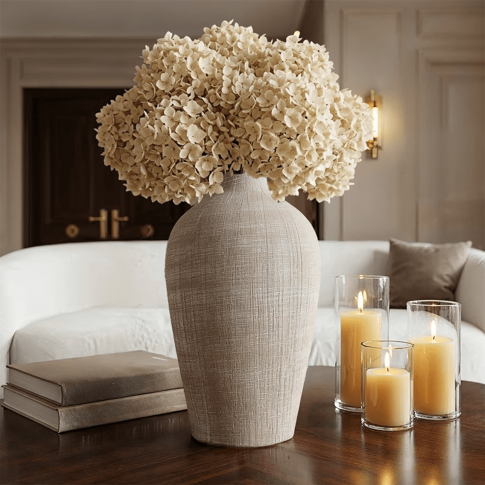 Yves Taupe Textured Decorative Vase Accessories
