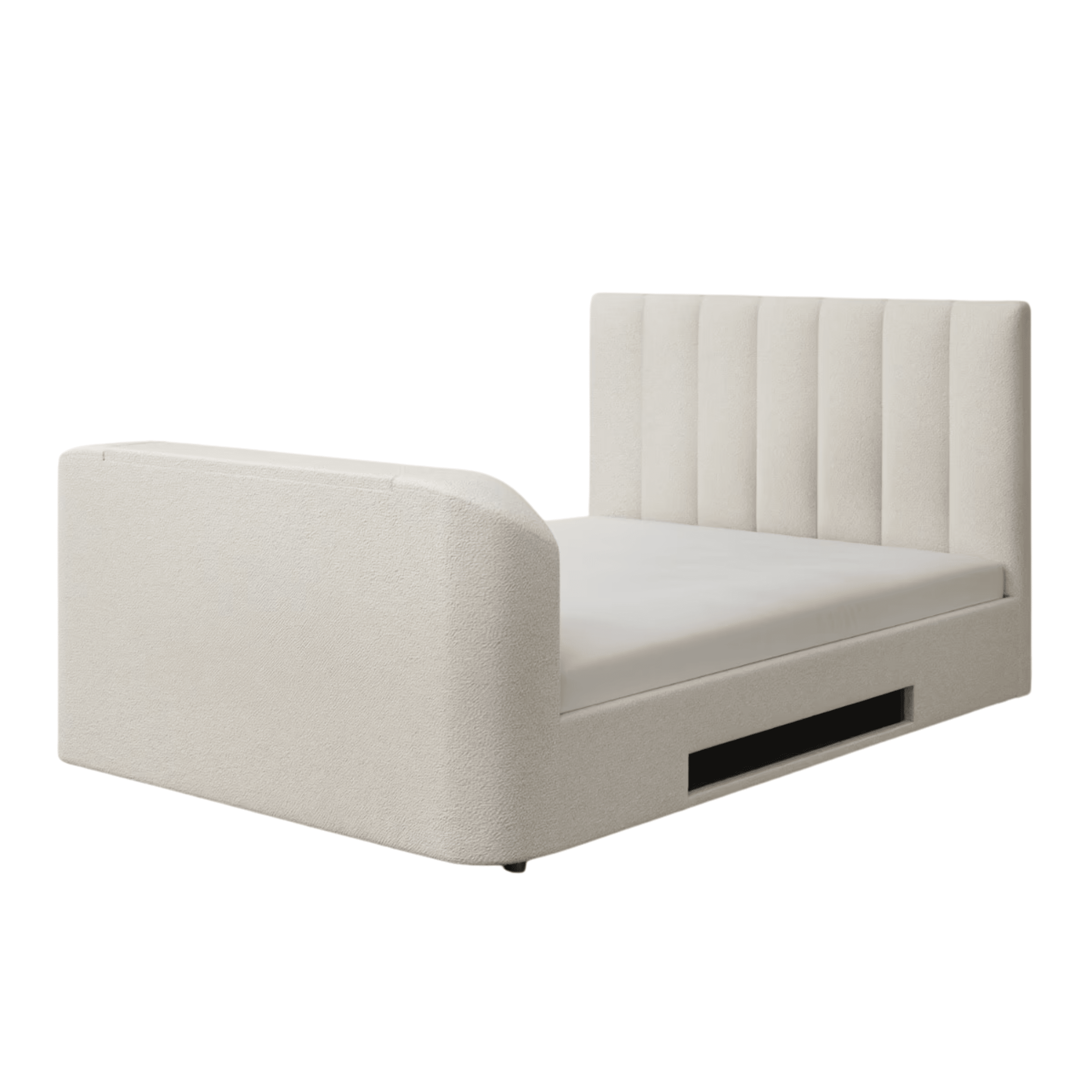 Zadie Cream Boucle Side Lift Ottoman TV Bed Beds and Headboards
