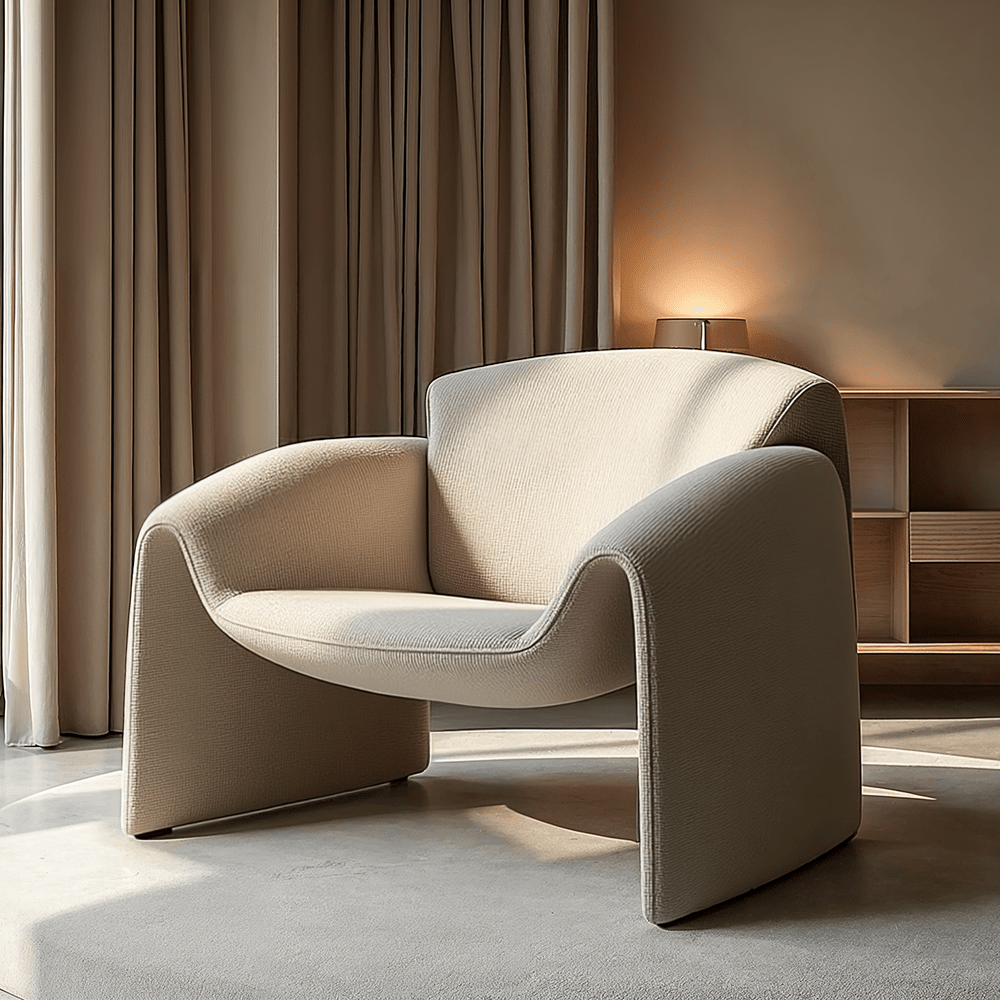 Zafira Cream Woven Statement Accent Chair Furniture
