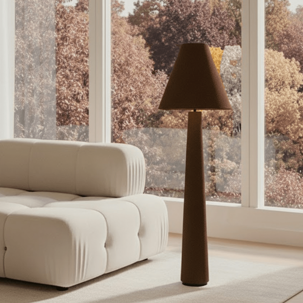 Zaylee Luxury Brown Boucle Floor Lamp Lighting