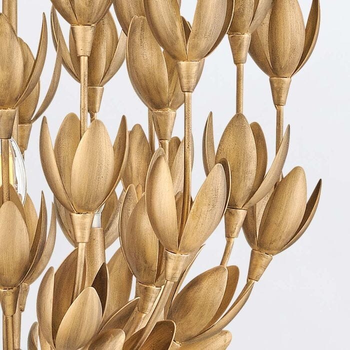 Zeni Gold 3 Light Statement Floral Pendant Ceiling Light Lighting