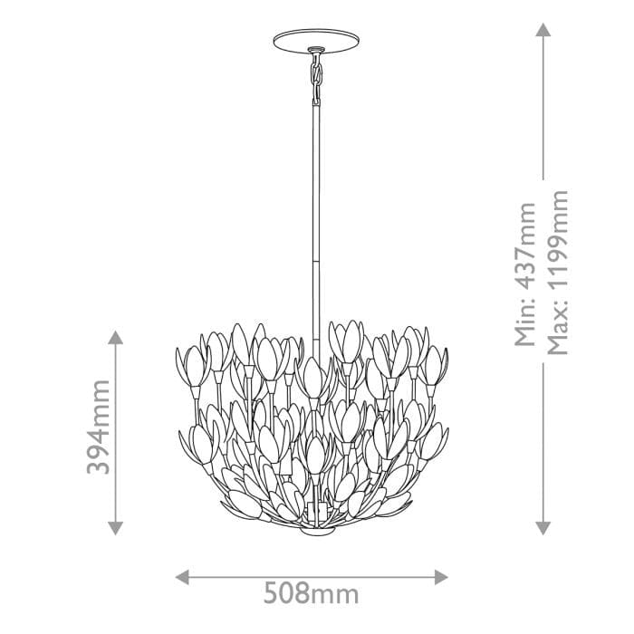 Zeni Gold 3 Light Statement Floral Pendant Ceiling Light Lighting