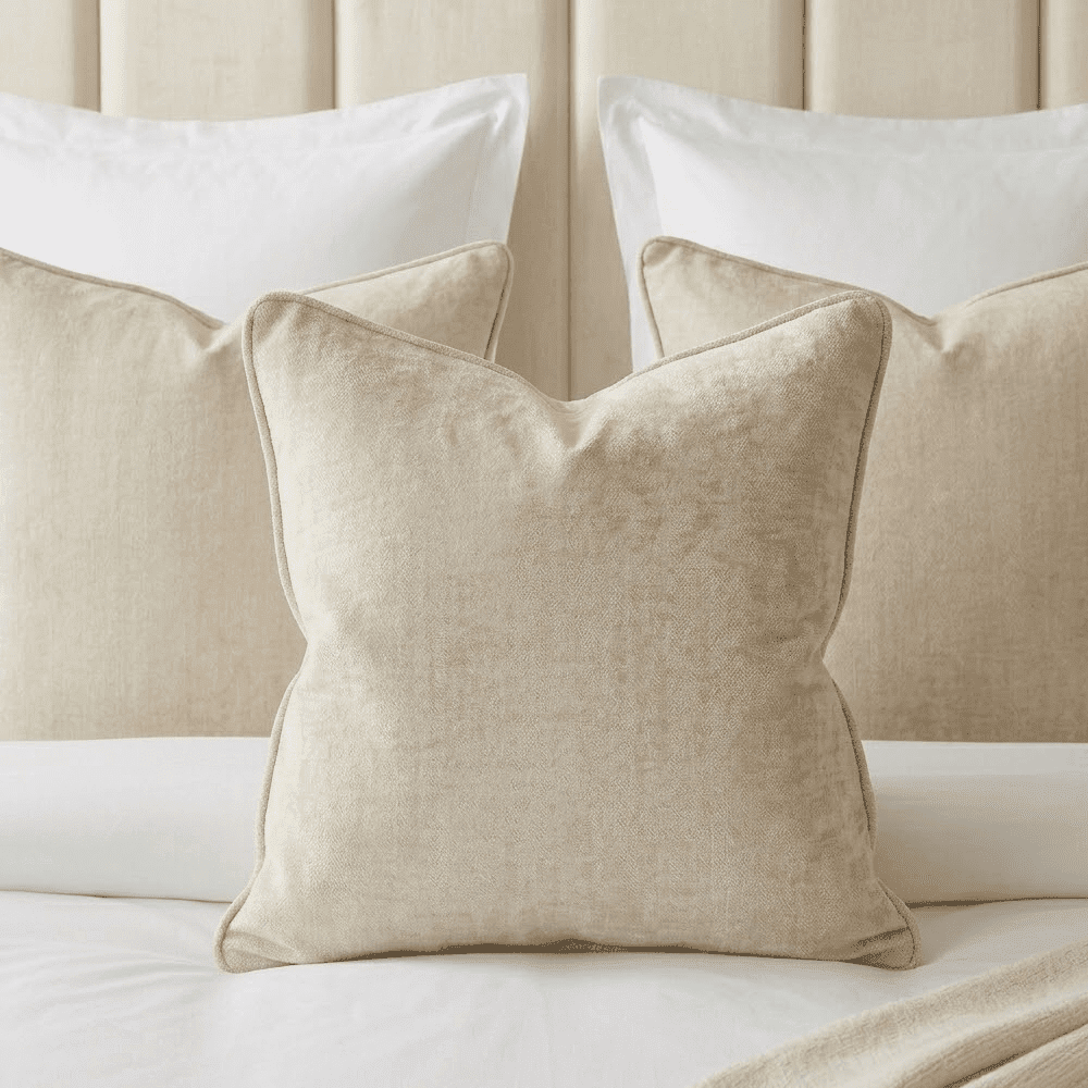 Zephyr Cream Heavy Chenille Velvet Cushion Cover - 50x50cm Textiles
