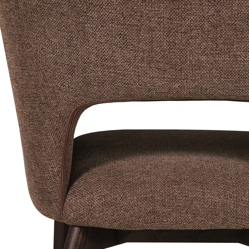 Zeva Brown Textured Fabric Dining Chair Furniture