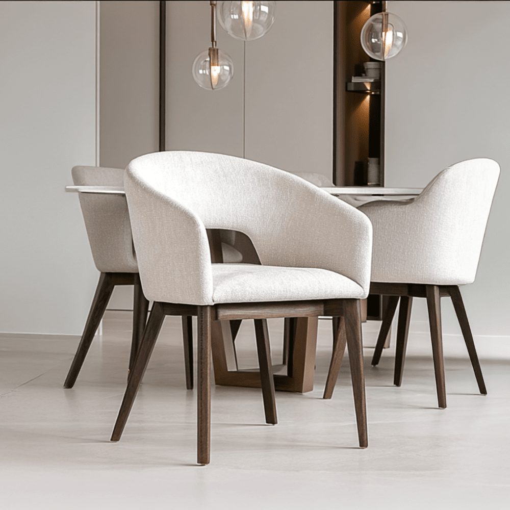 Zeva Natural Textured Fabric Dining Chair Furniture