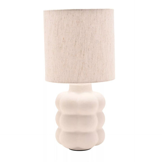 Zora Cream Ceramic Bobble Table Lamp Lighting