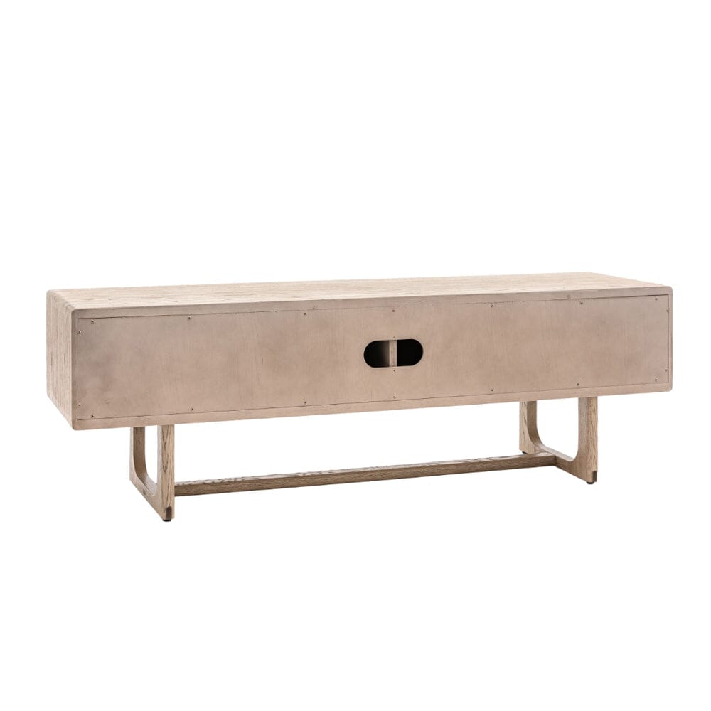 Zyra Smoked Oak Wooden 2 Door Media Unit Furniture