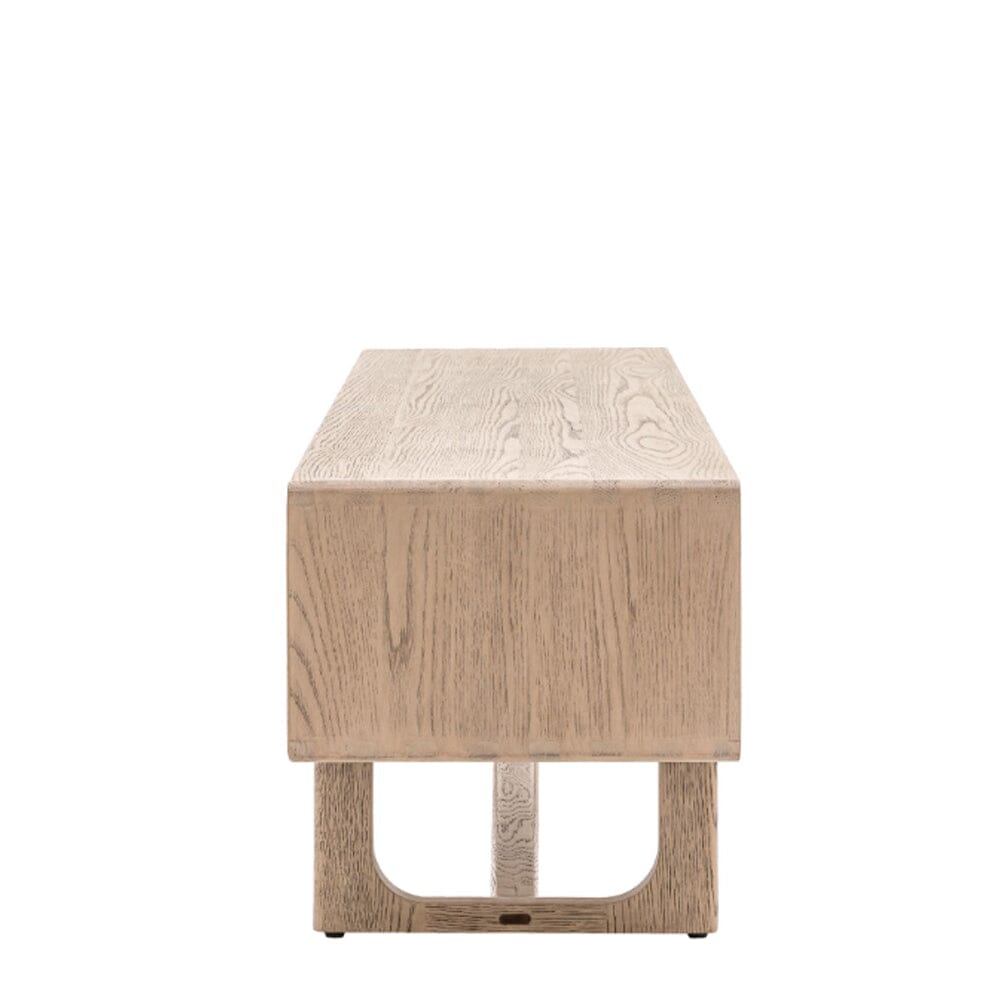 Zyra Smoked Oak Wooden 2 Door Media Unit Furniture