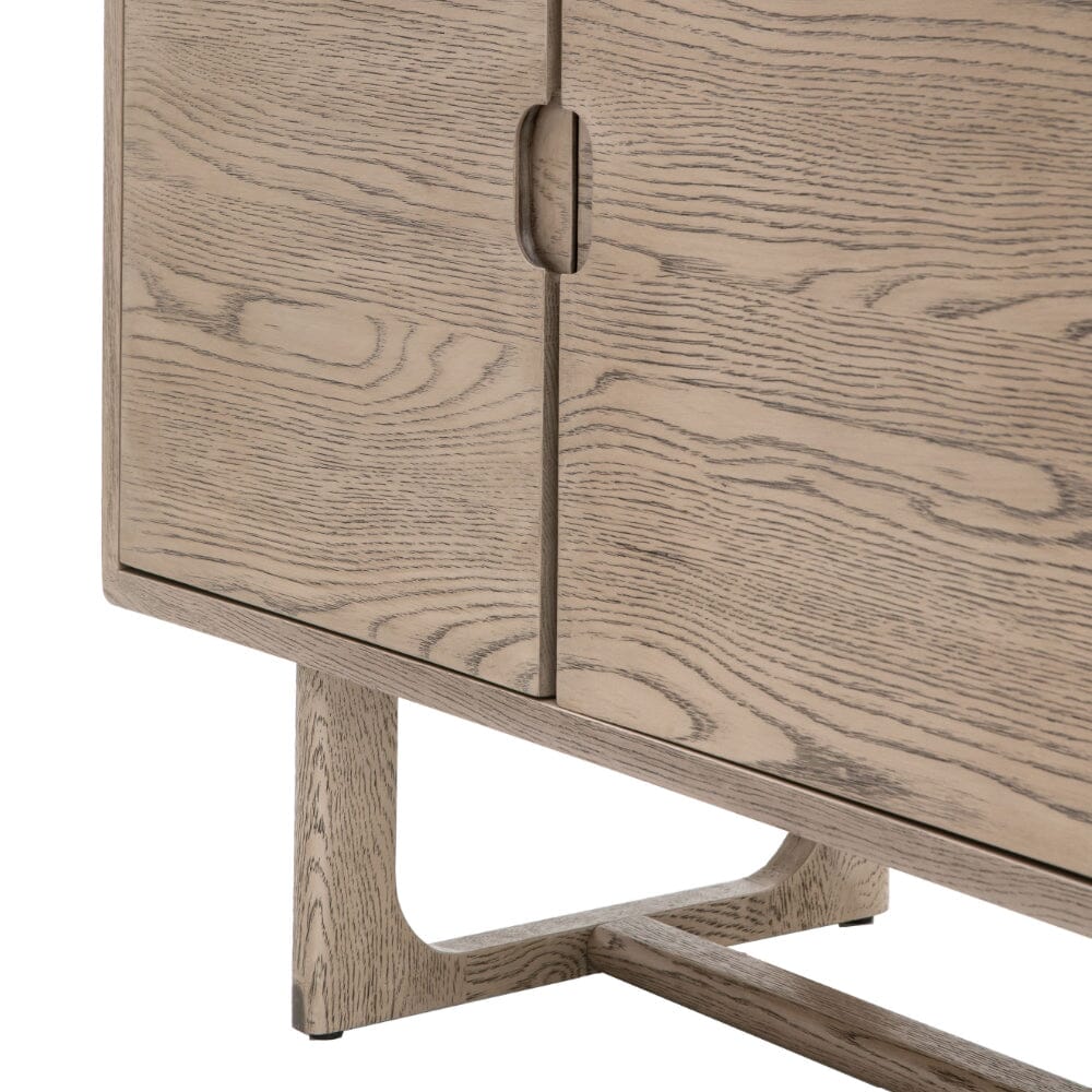 Zyra Smoked Oak Wooden 4 Door Sideboard Furniture