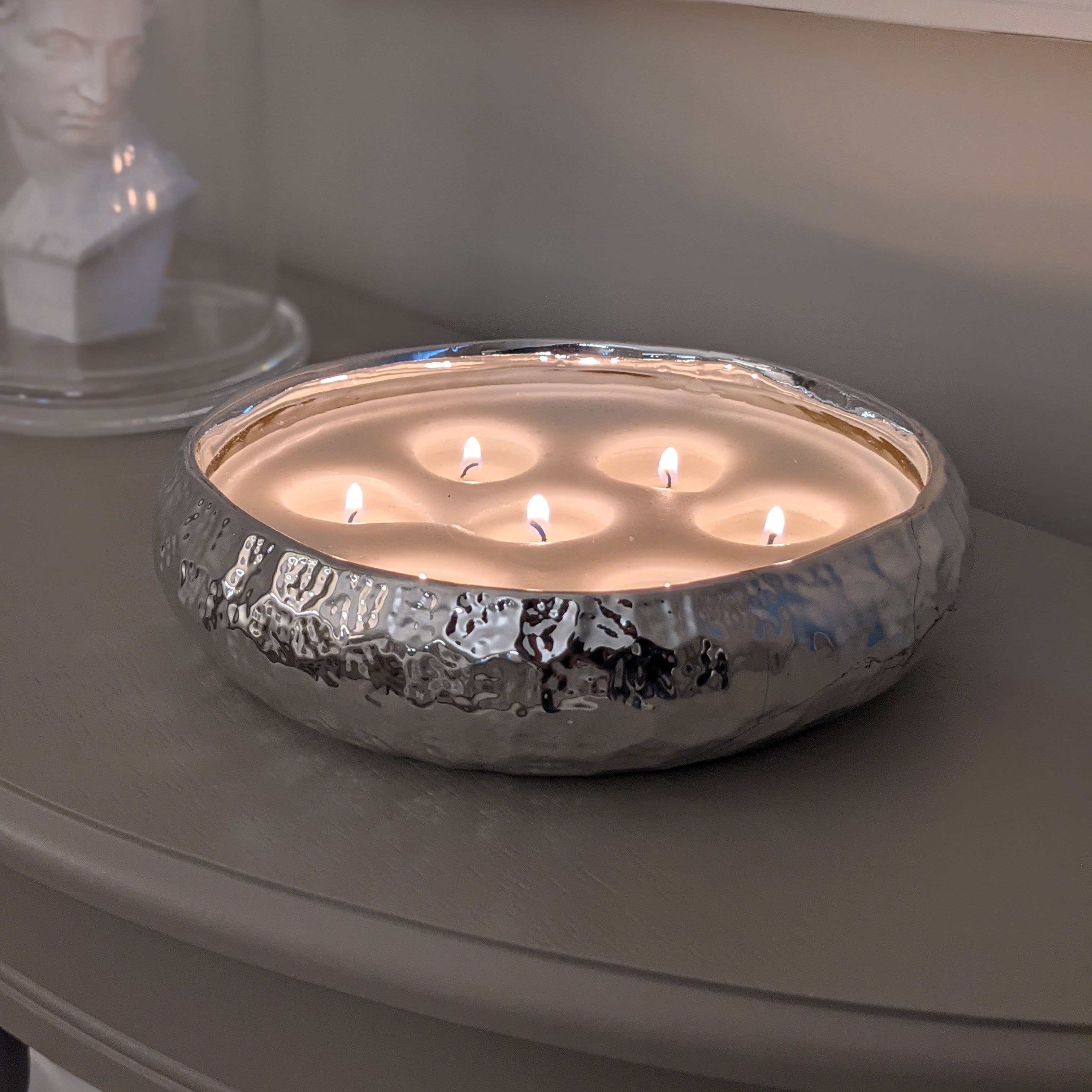 Aeolian Large 7 Wick Silver Scented Candle Accessories