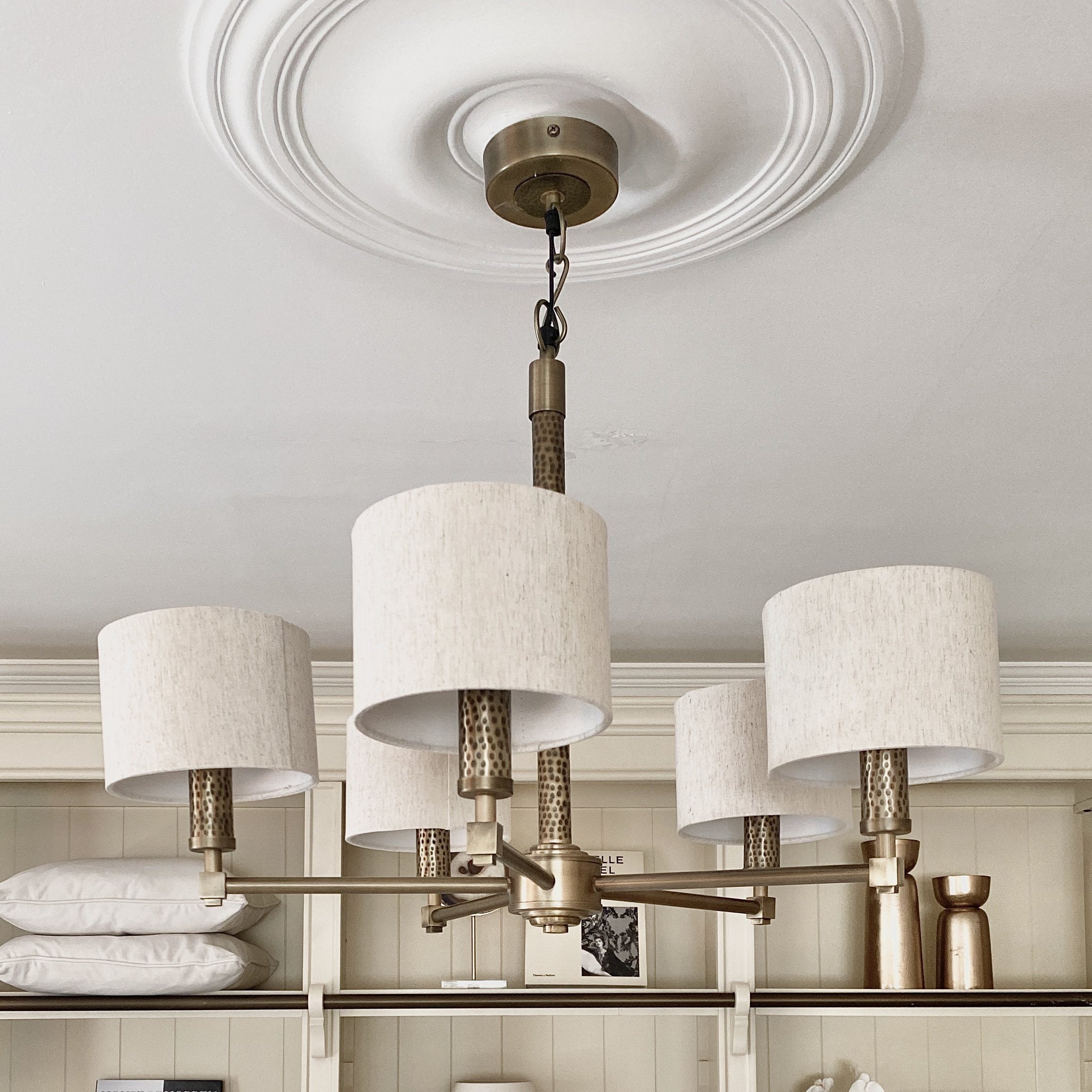 Amayah Bronze Hammered Effect 5 Pendant Ceiling Light Lighting