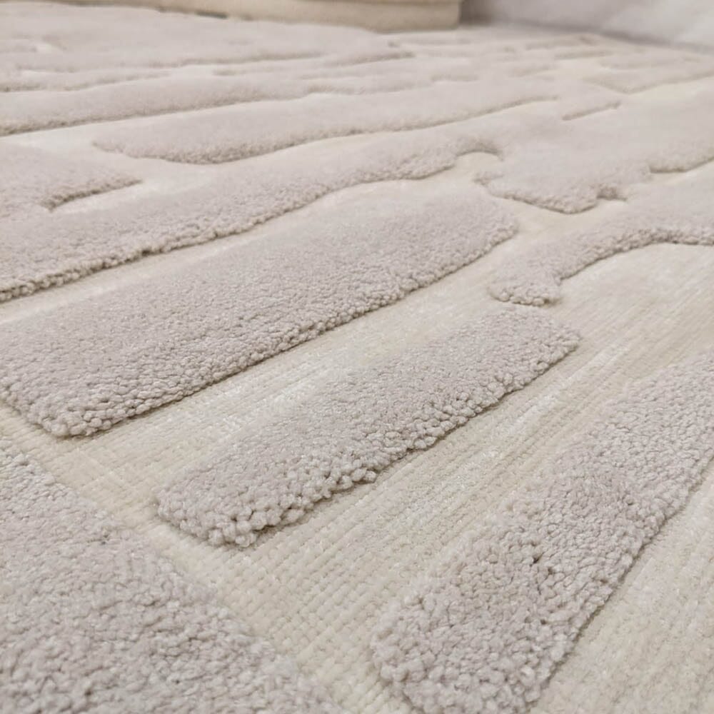 Amore Ivory Textured Abstract Rug Rug