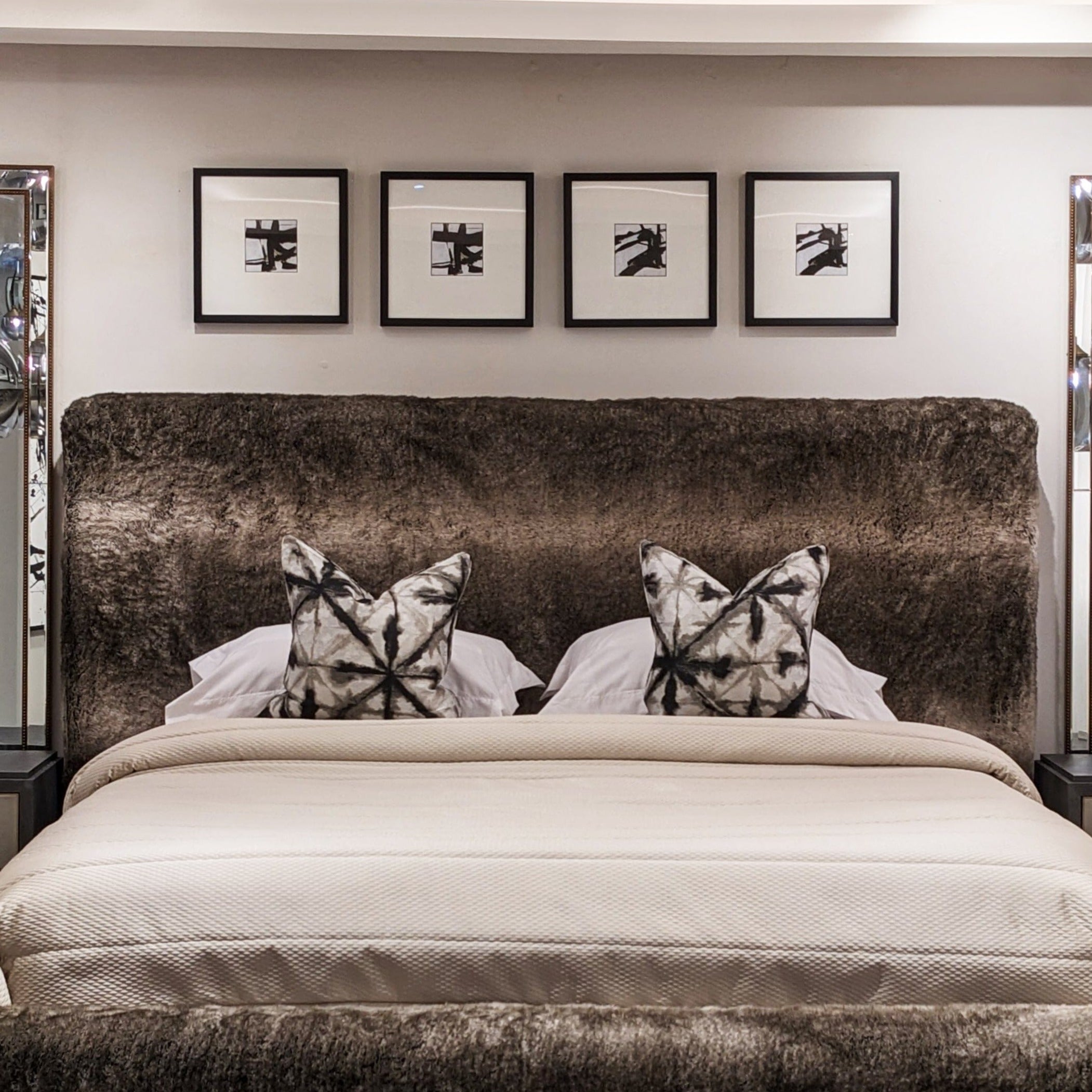Arctic Wolf Luxury Chunky Faux Fur Bed Made to Order Bed
