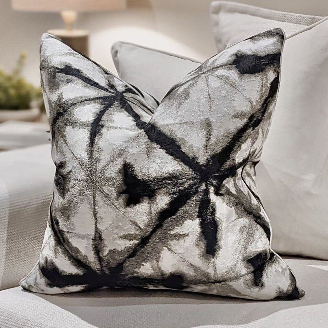 Arizona Black & Grey Print Cushion 50cm x 50cm Accessories