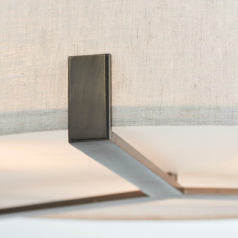 Ashford Bronze & Linen 3 Light Ceiling Pendant Lighting