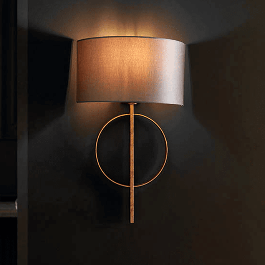 Astella Gold Leaf Wall Light with Mink Shade Lighting