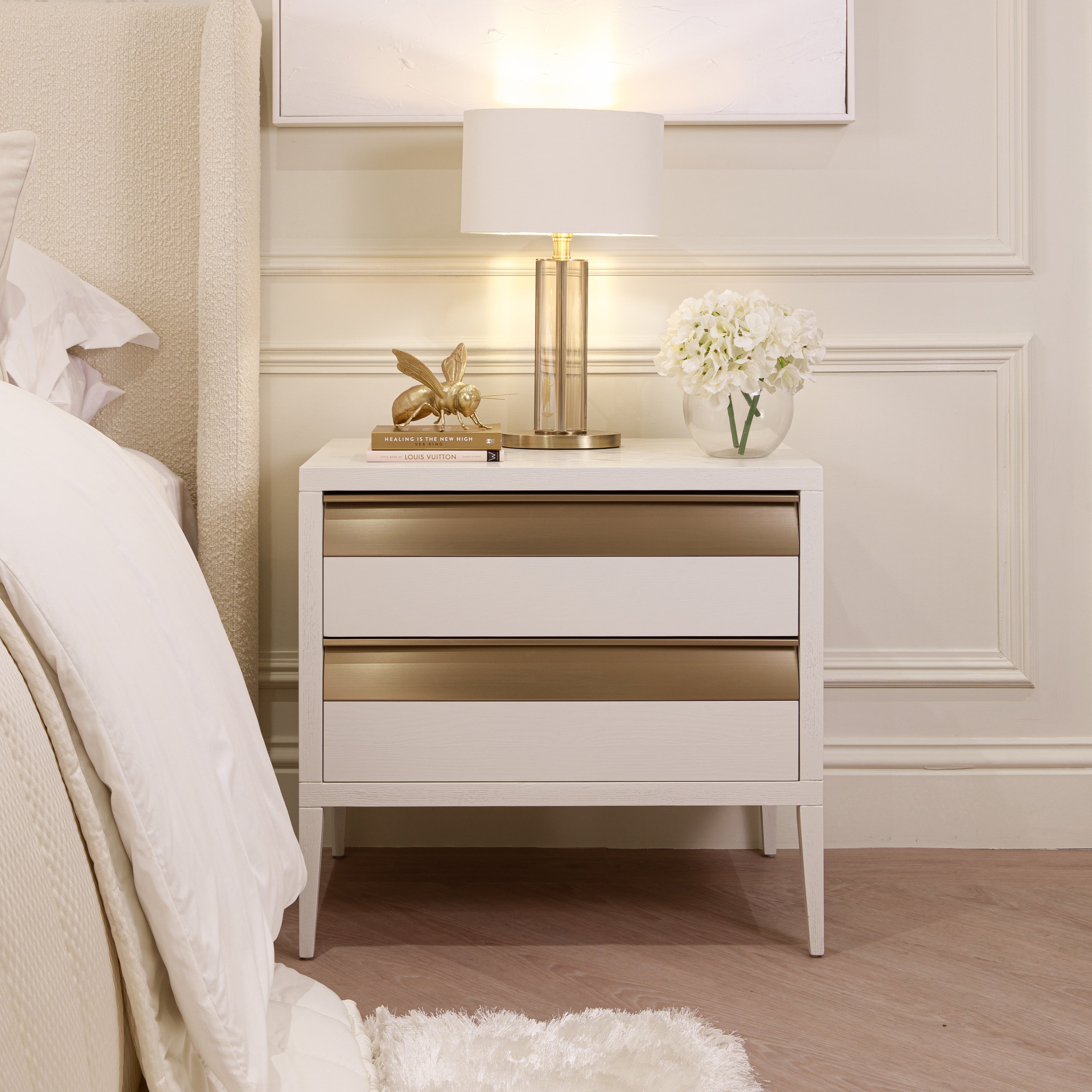 Baroness Medium Solid Glass & Gold Table Lamp Lighting