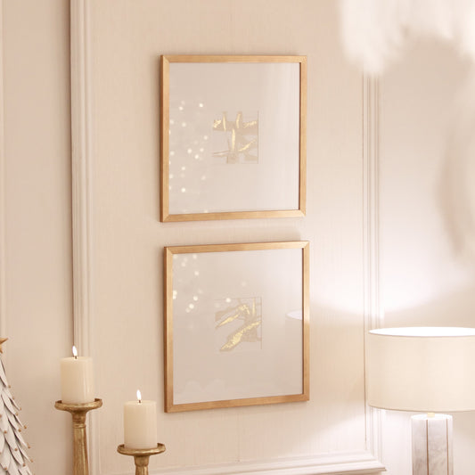 Bellissima Cream & Gold Wall Art Set of 2 Art