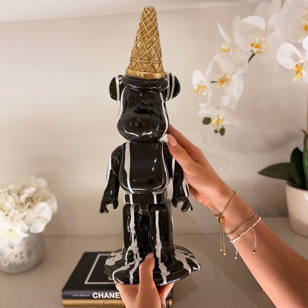 Black Ice Cream Cone Drip Bear Ornament Accessories