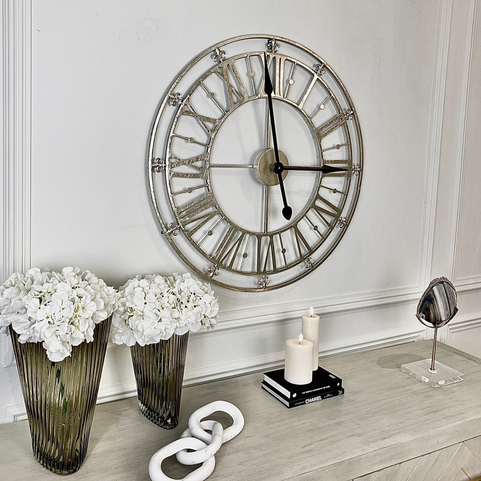 Bosie Champagne Large Wall Clock Art