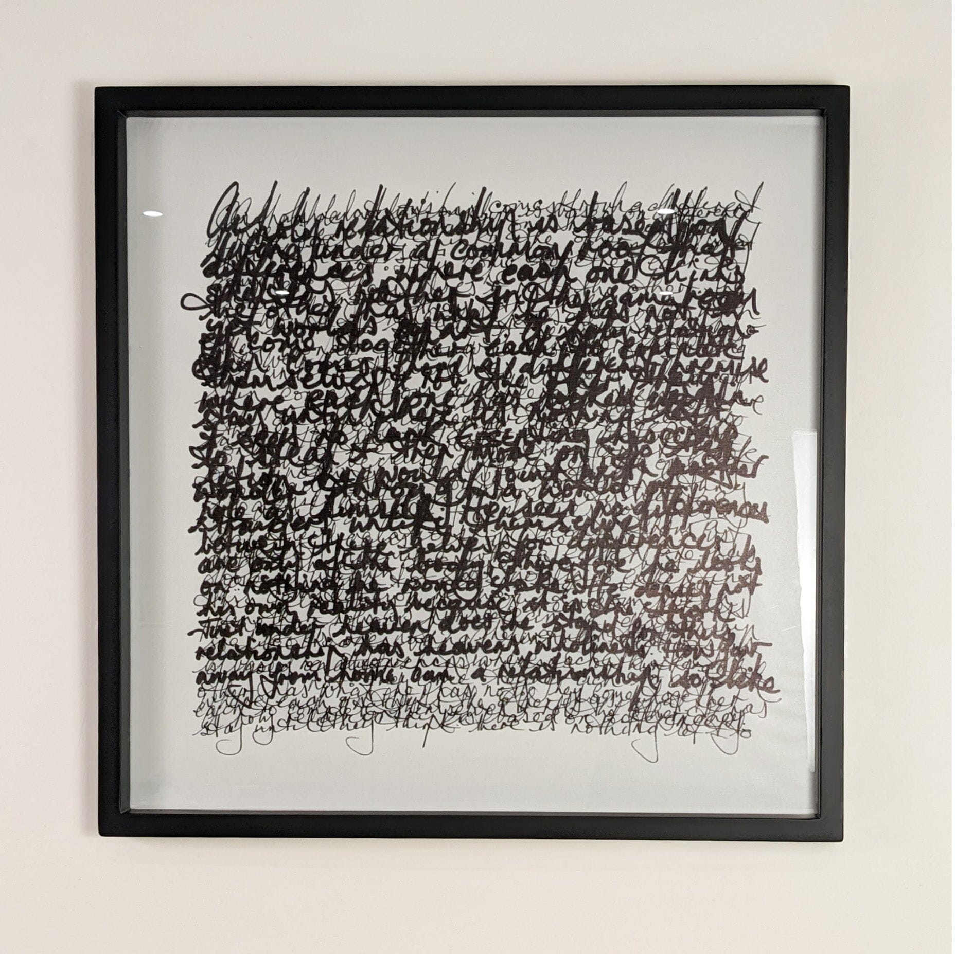 Carter Scribbles Framed Monochrome Wall Art - 80 x 80cm Art