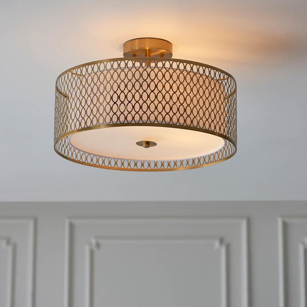 Centrico Gold 3 Light Flush Ceiling Light Lighting