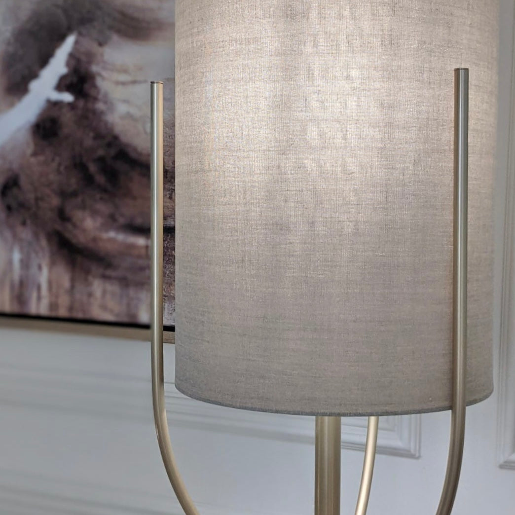Cleo Gold & Oatmeal Floor Lamp Lighting