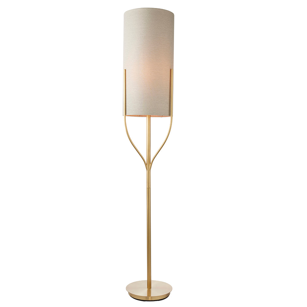 Cleo Gold & Oatmeal Floor Lamp Lighting