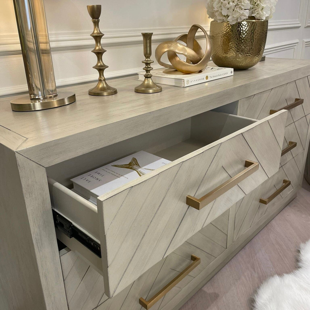 Cortina Premium 6 Drawer Chevron Chest Furniture