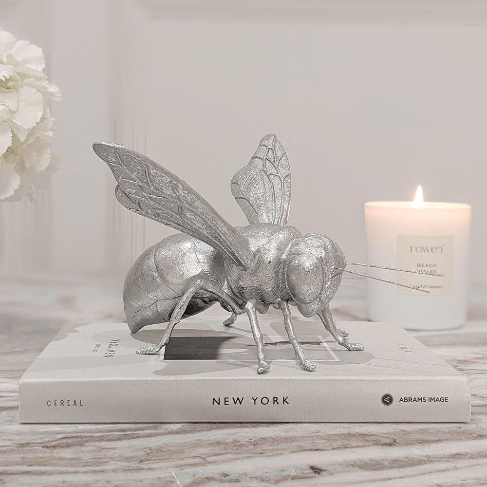 Decorative Silver Bee Ornament Accessories