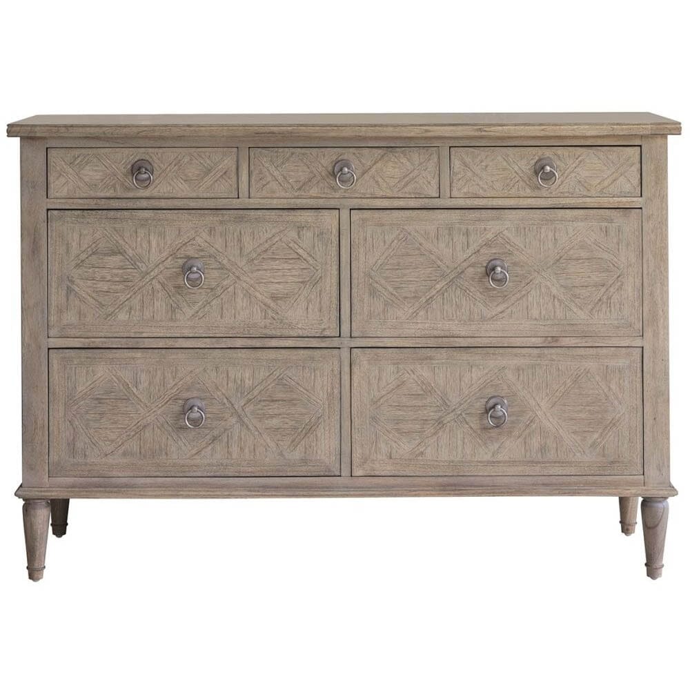 Elysium Natural Wood 7 Drawer Chest – Rowen Homes