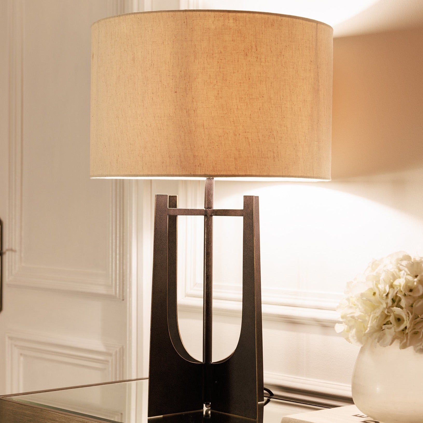 Evelyn Hammered Bronze Table Lamp Lighting