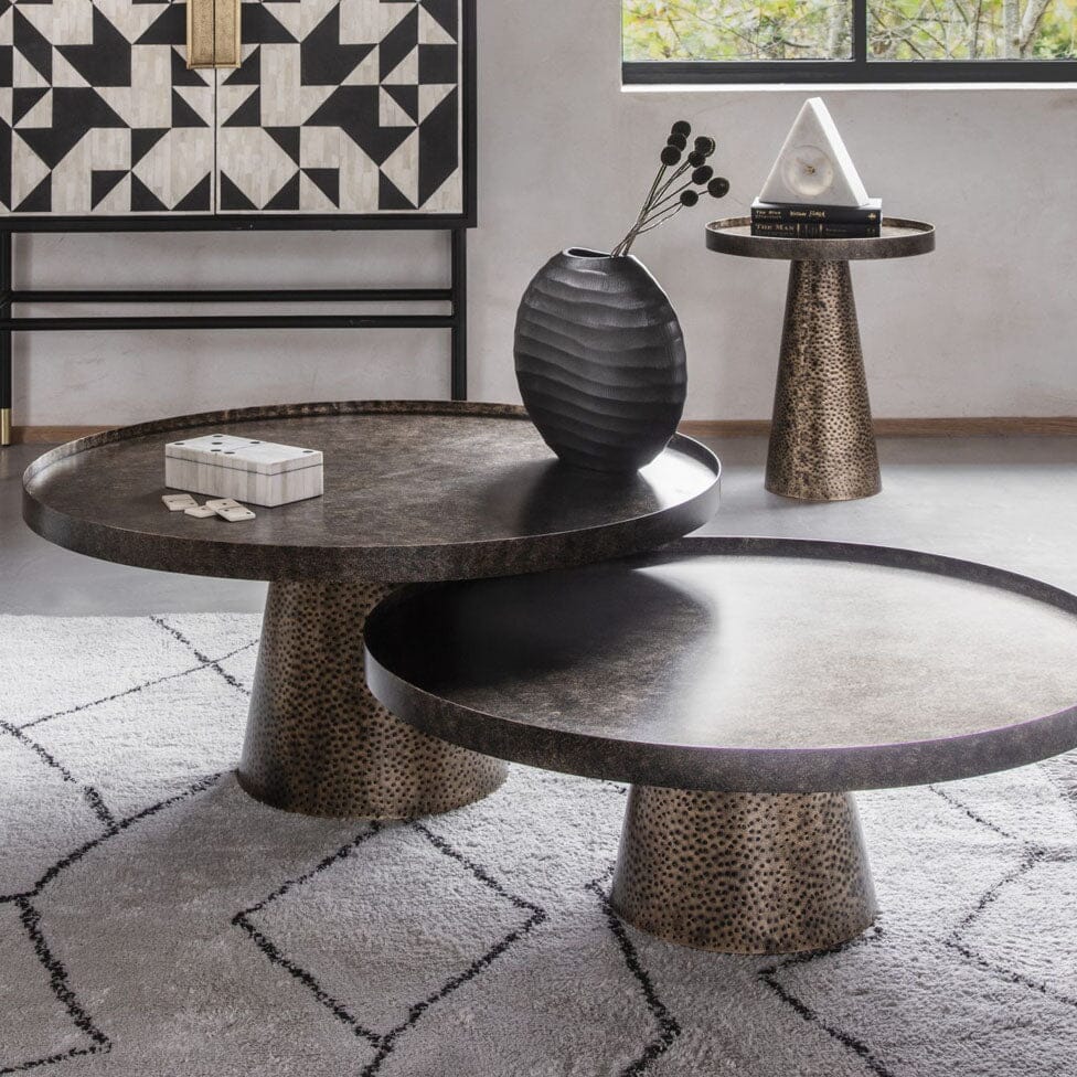 Genesis Antique Gold Hammered Coffee Tables - Set of 2 Coffee Table