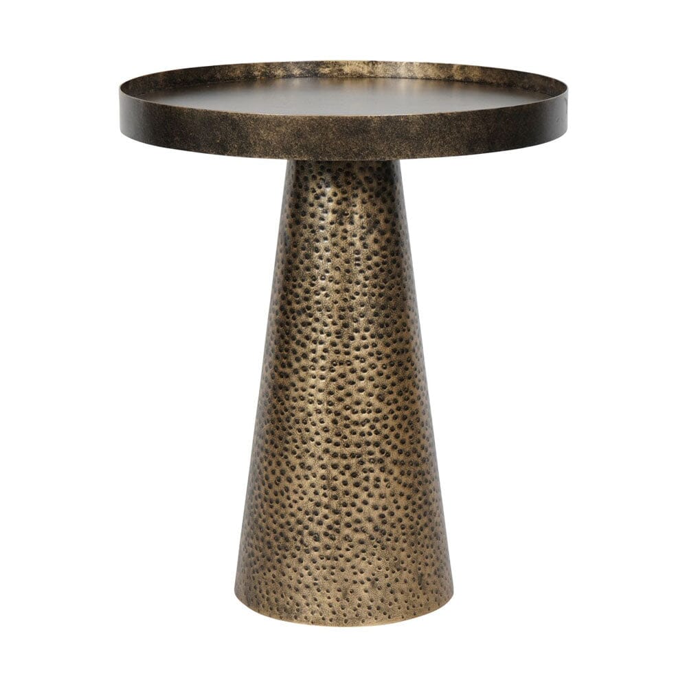 Genesis Antique Gold Hammered Side Table End and Side Table