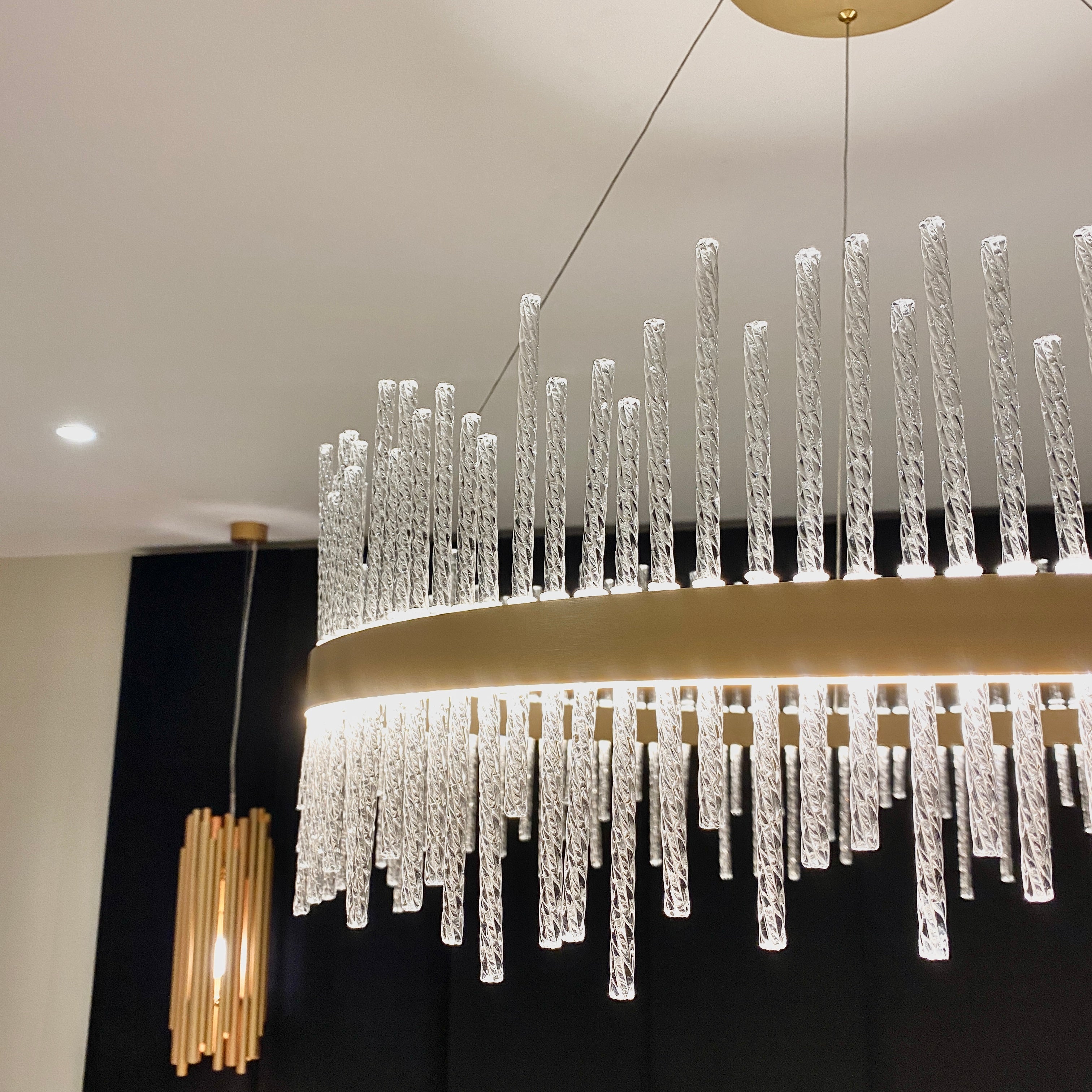 Gigi Glass Rod Gold Pendant Ceiling Light Lighting