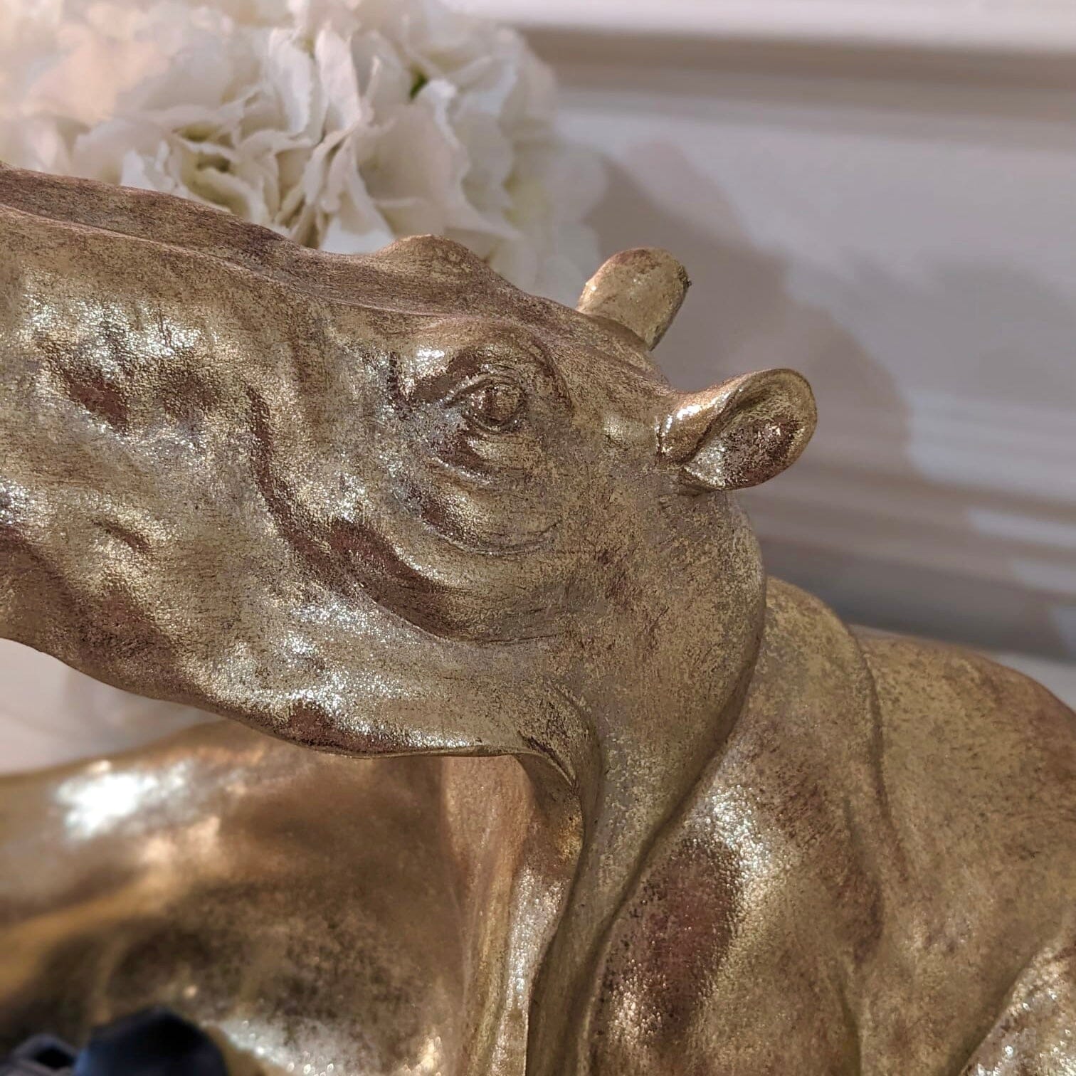Gold Hippo Decorative Storage Bowl Accessories